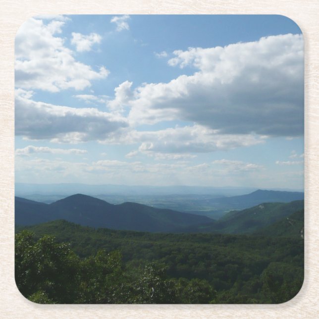 Appalachian Mountains II Shenandoah Square Paper Coaster (Front)