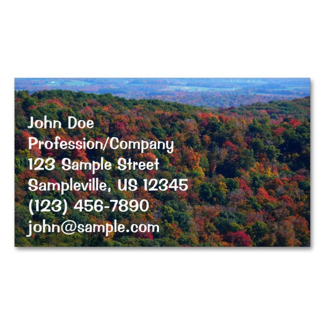 Appalachian Mountains in Fall Business Card Magnet (Front)