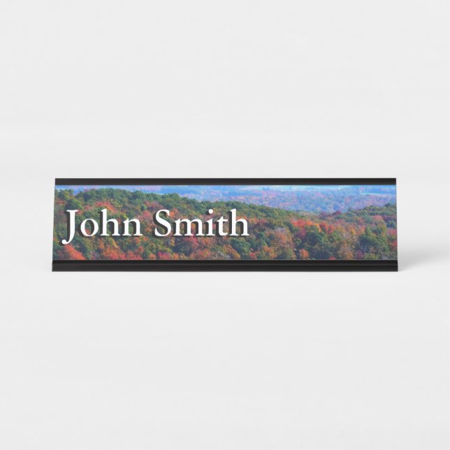 Appalachian Mountains in Fall Desk Name Plate (Front)