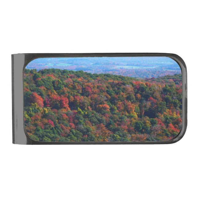 Appalachian Mountains in Fall Gunmetal Finish Money Clip (Front)