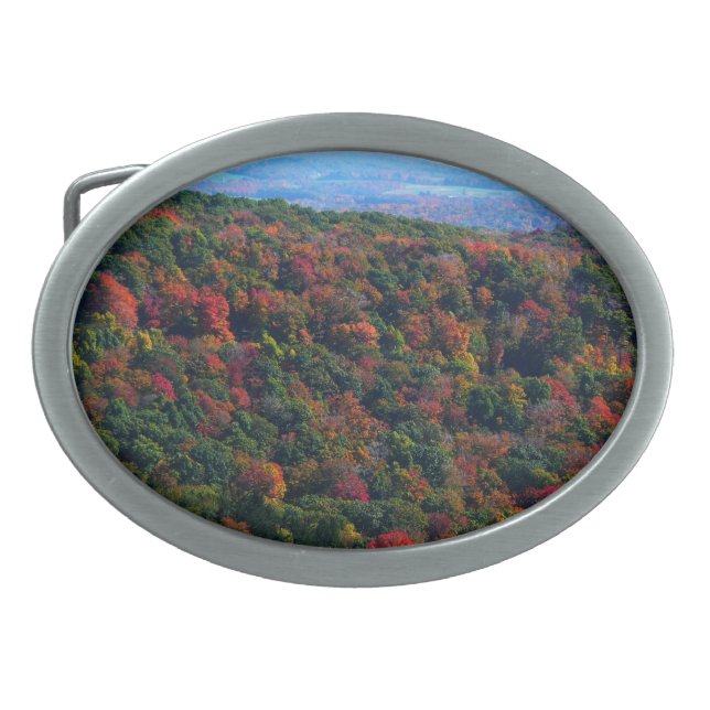 Appalachian Mountains in Fall Oval Belt Buckle (Front)