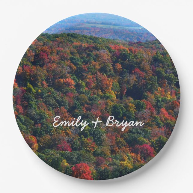 Appalachian Mountains in Fall Paper Plates (Front)