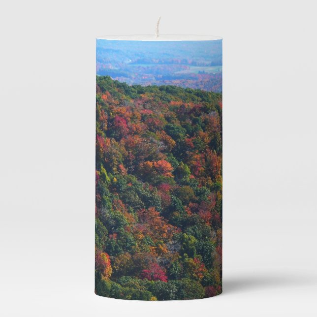 Appalachian Mountains in Fall Pillar Candle (Front)