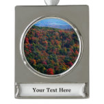Appalachian Mountains in Fall Silver Plated Banner Ornament