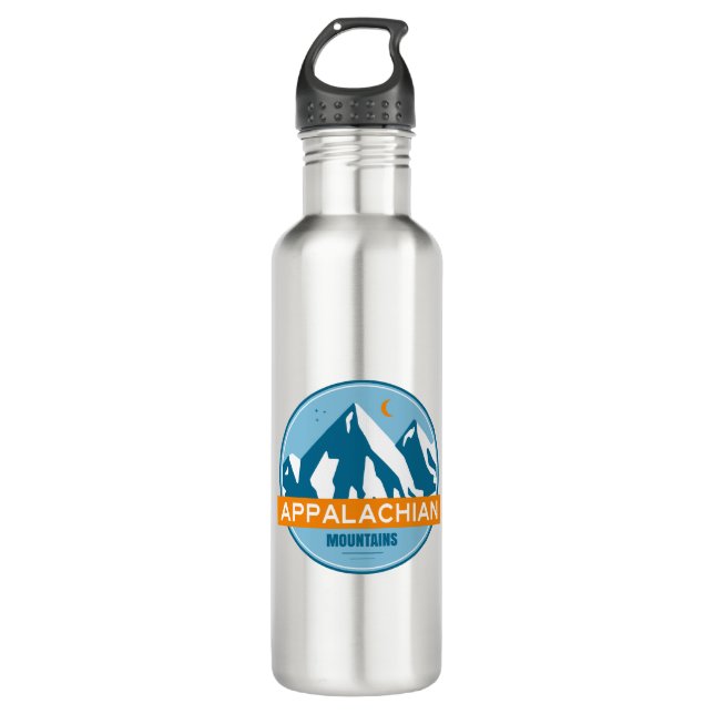 Appalachian Mountains Stainless Steel Water Bottle (Front)