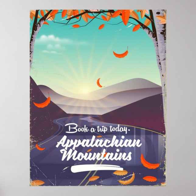 Appalachian Mountains vintage travel poster (Front)