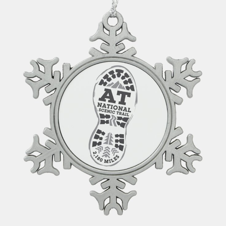 Appalachian National Scenic Trail Snowflake Pewter Christmas Ornament
