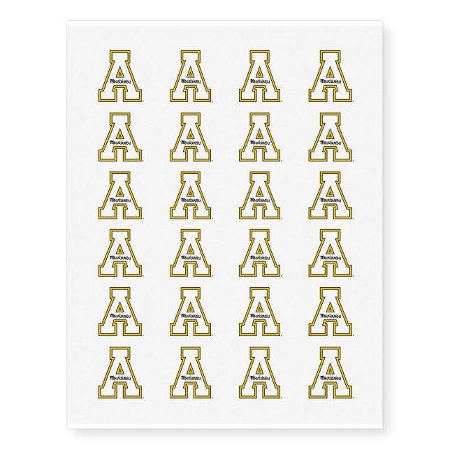 Appalachian State Primary Athletic Mark Temporary Tattoos (Front)