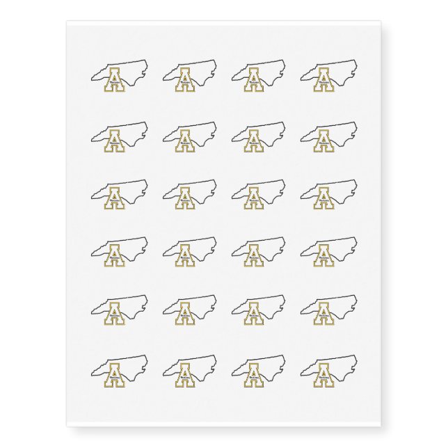 Appalachian State University Mark State Love Temporary Tattoos (Front)