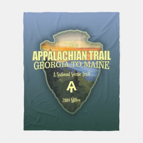Appalachian Trail arrowhead Fleece Blanket