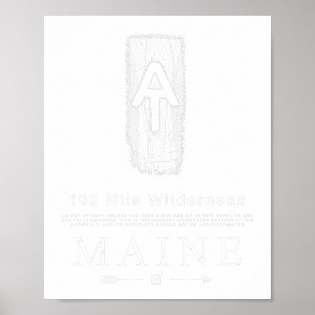Appalachian Trail Blaze 100 Mile Wilderness Maine  Poster (Front)