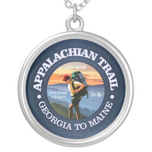Appalachian Trail Hiker C Silver Plated Necklace