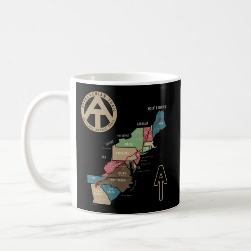 Appalachian Trail Hiking Map Coffee Mug