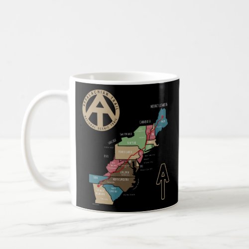 Appalachian Trail Hiking Map  Coffee Mug