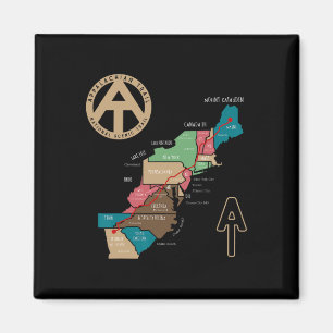 Appalachian Trail Hiking Map  Magnet