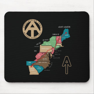 Appalachian Trail Hiking Map Mouse Pad