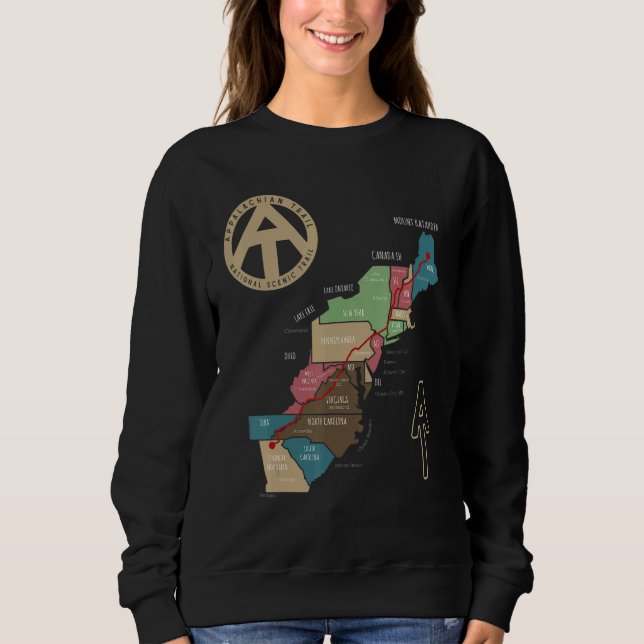 Appalachian Trail Hiking Map Sweatshirt (Front)