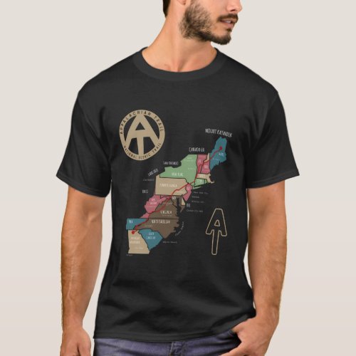 Appalachian Trail Hiking Map T_Shirt