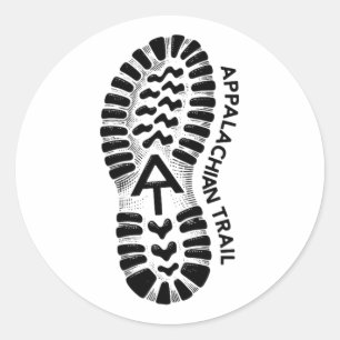 Appalachian Trail Hiking Shoe Footprint Classic Round Sticker