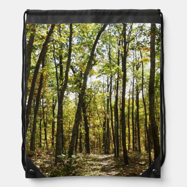 Appalachian Trail in October at Shenandoah Drawstring Bag (Front)