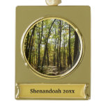 Appalachian Trail in October at Shenandoah Gold Plated Banner Ornament
