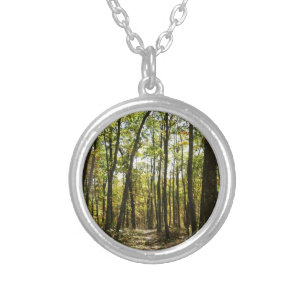 Appalachian Trail in October at Shenandoah Silver Plated Necklace