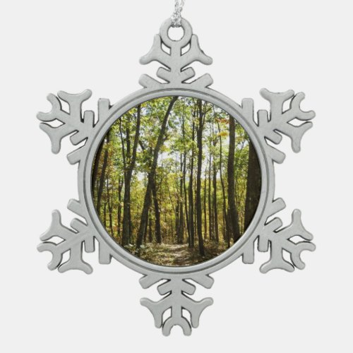 Appalachian Trail in October at Shenandoah Snowflake Pewter Christmas Ornament