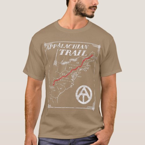 Appalachian Trail Map Retro Vintage States T_Shirt