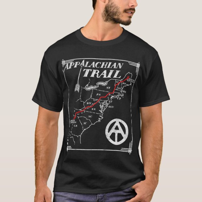 Appalachian Trail Map States T-Shirt (Front)
