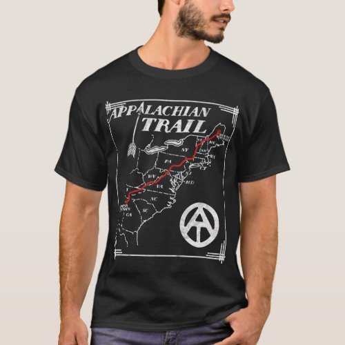 Appalachian Trail Map States T_Shirt