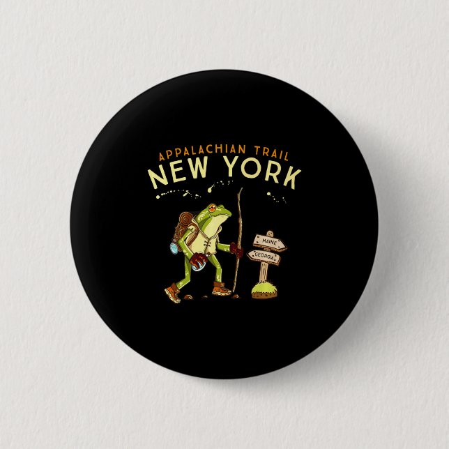 Appalachian Trail New York Hiking Frog _1  Button (Front)