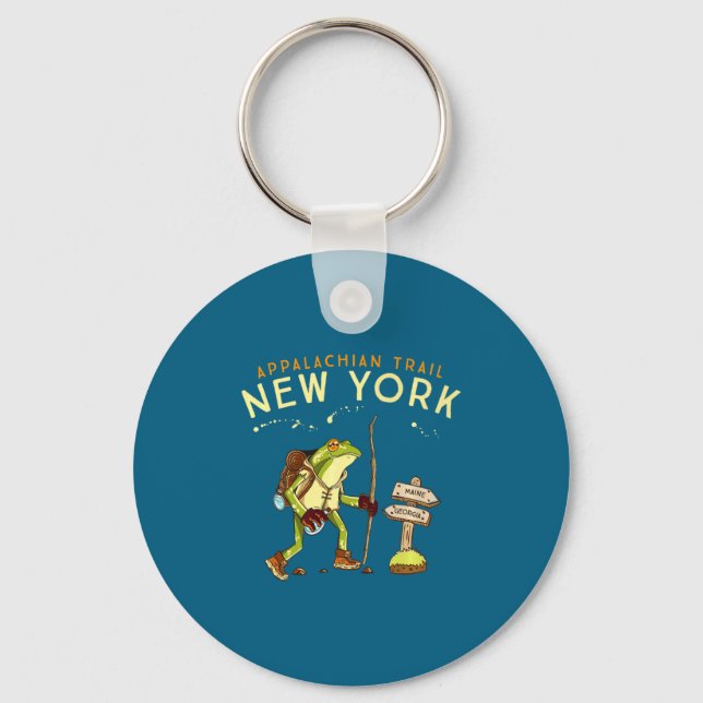 Appalachian Trail New York Hiking Frog  Keychain (Front)