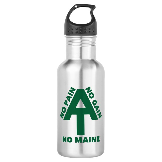 Appalachian Trail No Pain No Gain No Maine Stainless Steel Water Bottle (Front)