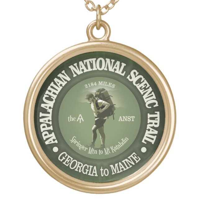 Appalachian Trail (o) Gold Plated Necklace (Front)