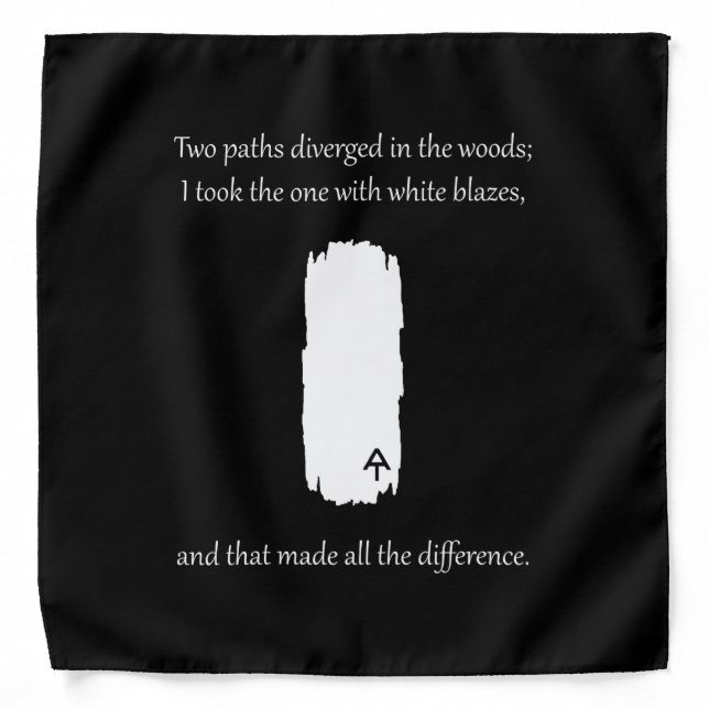 Appalachian Trail White Blaze Paths Diverged Bandana (Front)