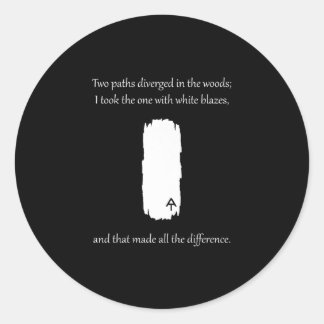Appalachian Trail White Blaze Paths Diverged Classic Round Sticker