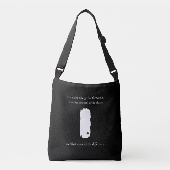 Appalachian Trail White Blaze Paths Diverged Crossbody Bag (Front)