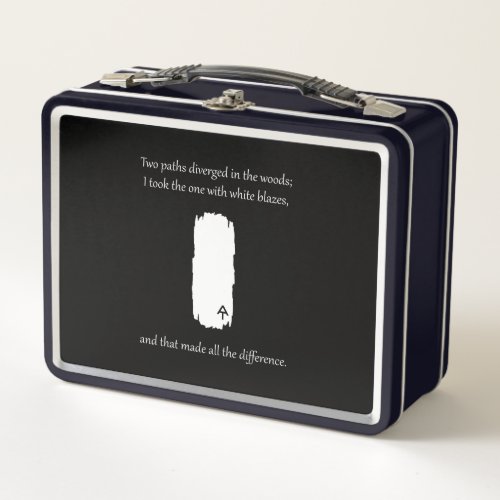 Appalachian Trail White Blaze Paths Diverged Metal Lunch Box