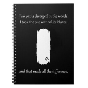 Appalachian Trail White Blaze Paths Diverged Notebook