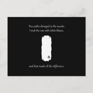 Appalachian Trail White Blaze Paths Diverged Postcard