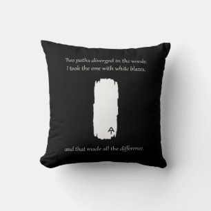 Appalachian Trail White Blaze Paths Diverged Throw Pillow