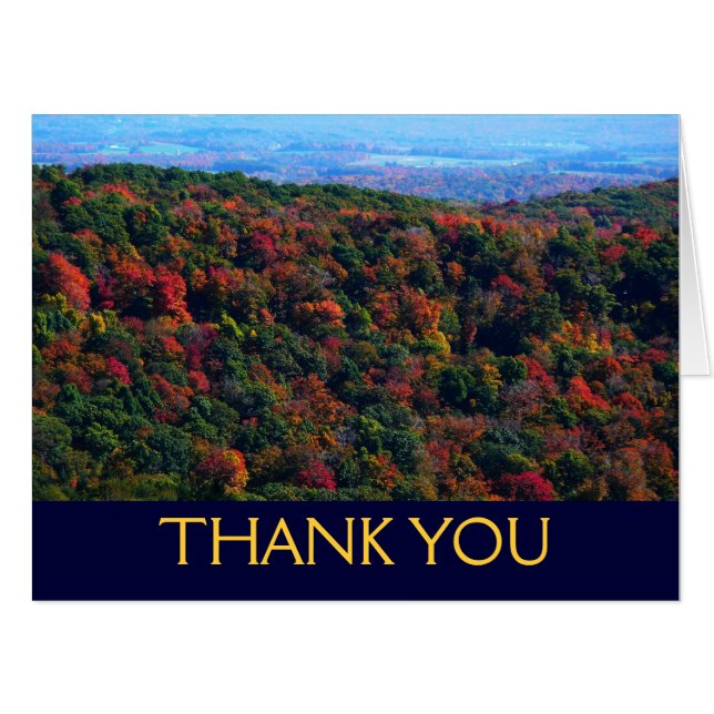 Appalachians in Fall Thank You Card (Blank Inside) (Front Horizontal)