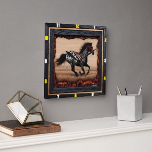 Appaloosa Blaze: Art, Time, Freedom, Style Square Wall Clock