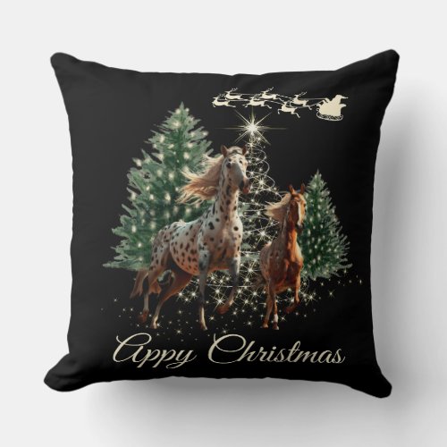 Appaloosa Christmas Throw Pillow