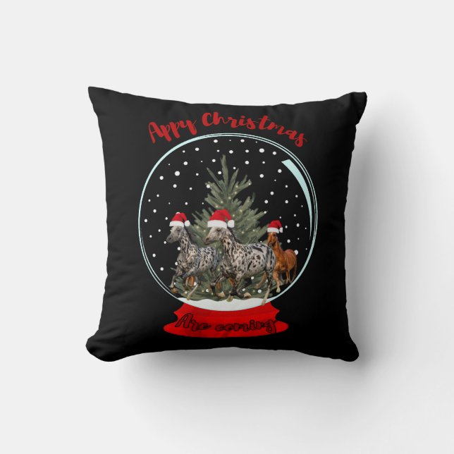 Appaloosa Christmas Throw Pillow (Front)