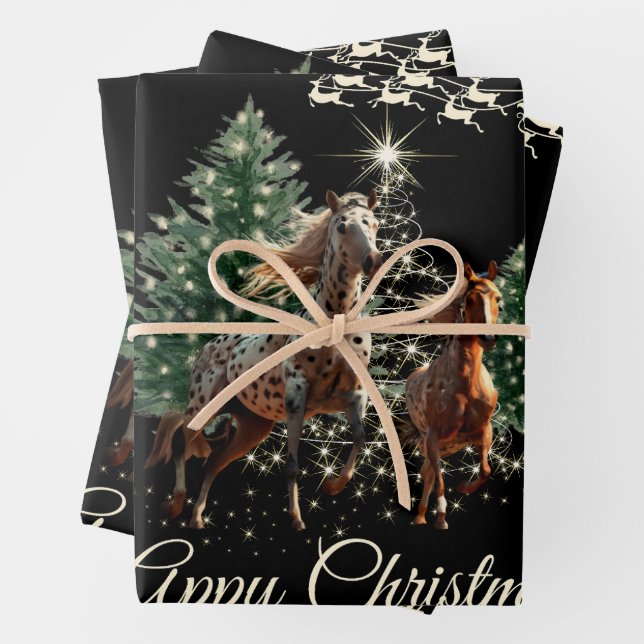 Appaloosa Christmas Wrapping Paper Sheets (In situ)