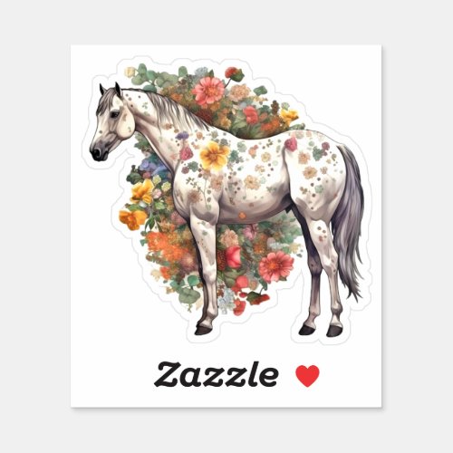 Appaloosa Flower Power Horse Sticker