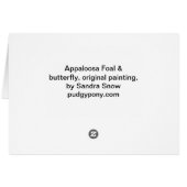 Appaloosa Foal & Butterfly Cards (Back Horizontal)