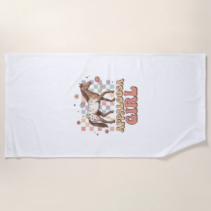 Appaloosa Girl Vintage Horse Western T-Shirt Desig Beach Towel