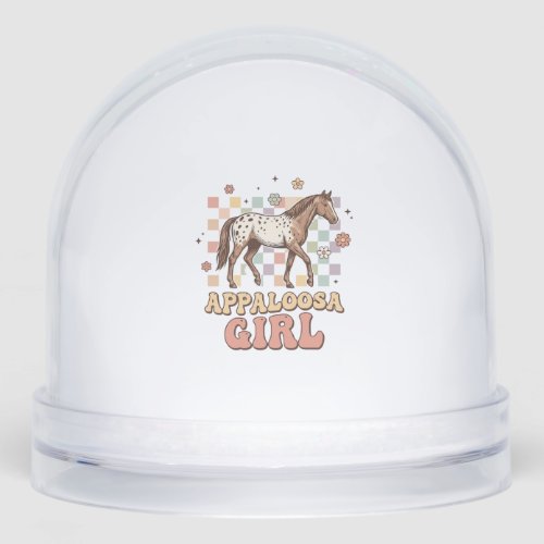 Appaloosa Girl Vintage Horse Western T-Shirt Desig Snow Globe